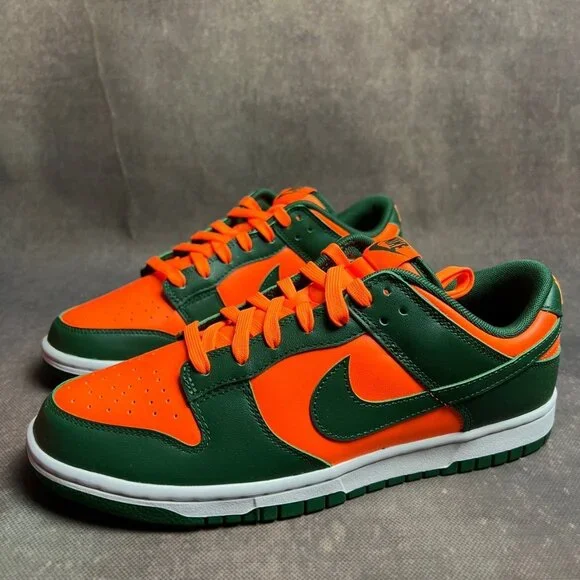 Nike Dunk Low Retro Miami Hurricanes Men's Size 8.5 - Picture 5 of 12